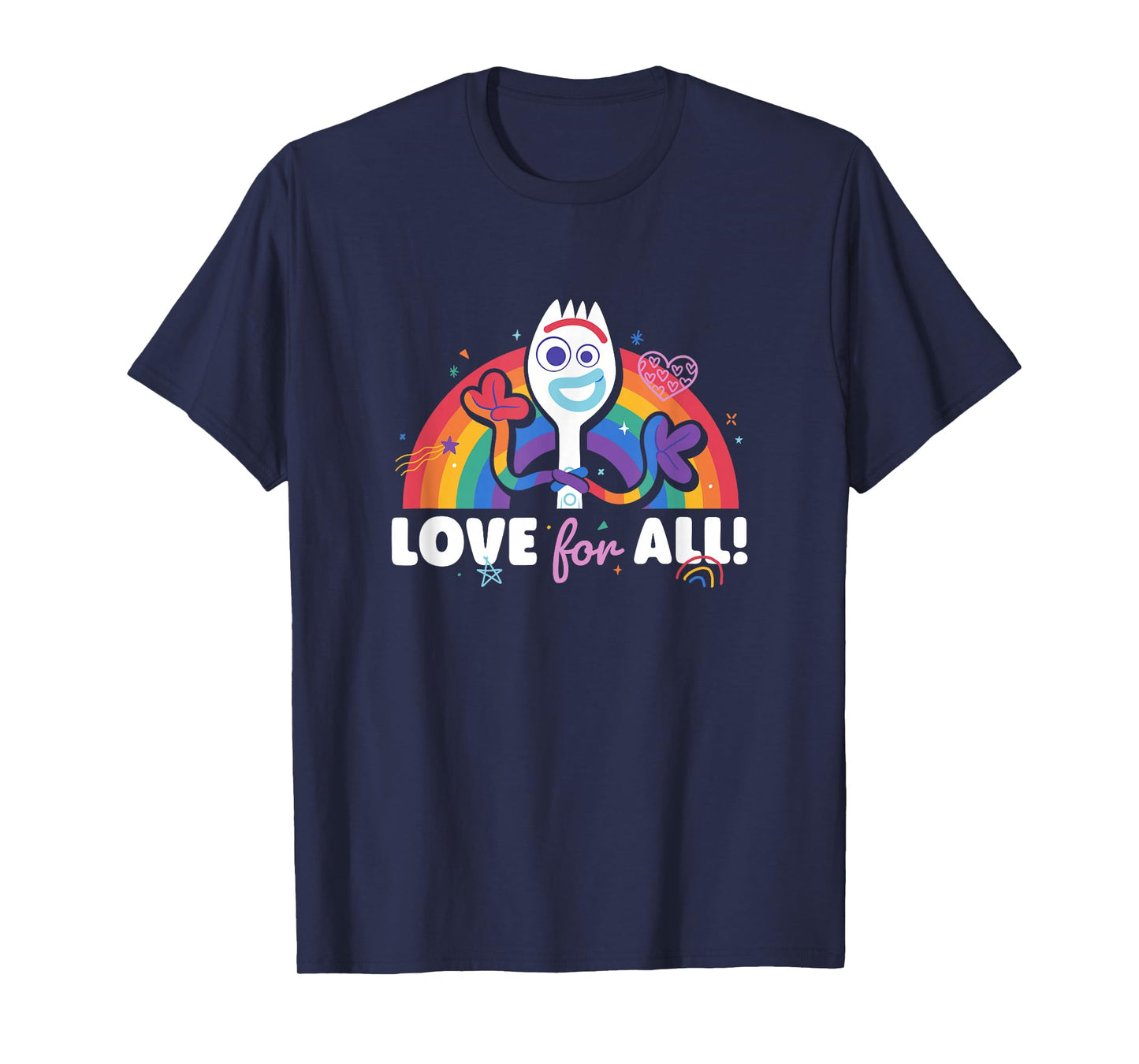 Disney Pixar Toy Story 4 Rainbow Forky Love for All T-Shirt