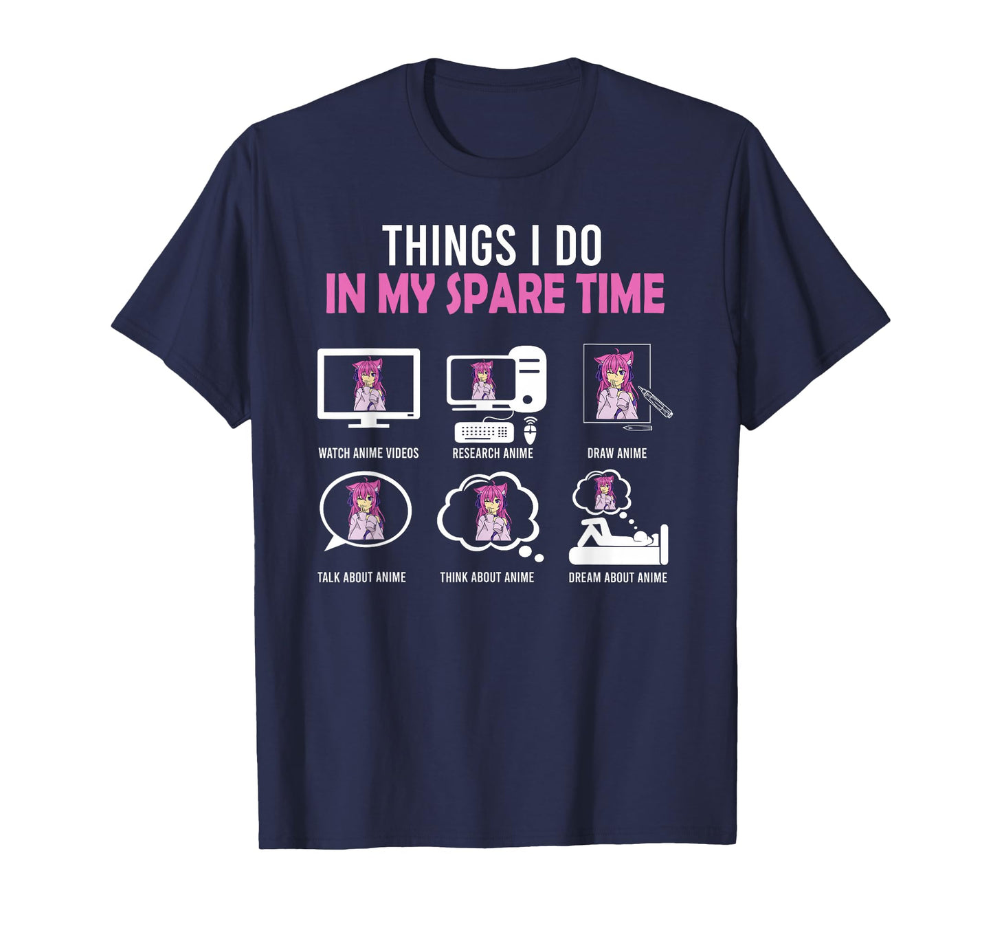 Kawaii Manga Things I Do In My Spare Time Japanese Anime T-Shirt