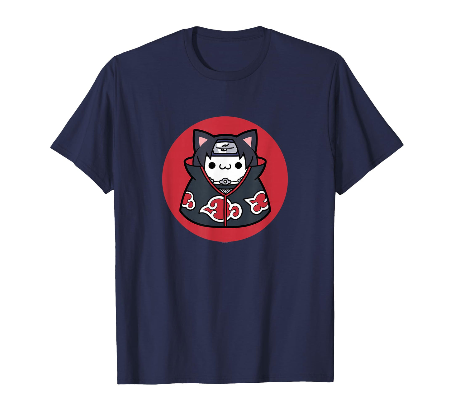 Nyaruto Cute Itachi Uchiha Cat Circle Big Chest Portrait V2 T-Shirt