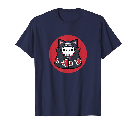 Nyaruto Cute Itachi Uchiha Cat Circle Big Chest Portrait V2 T-Shirt
