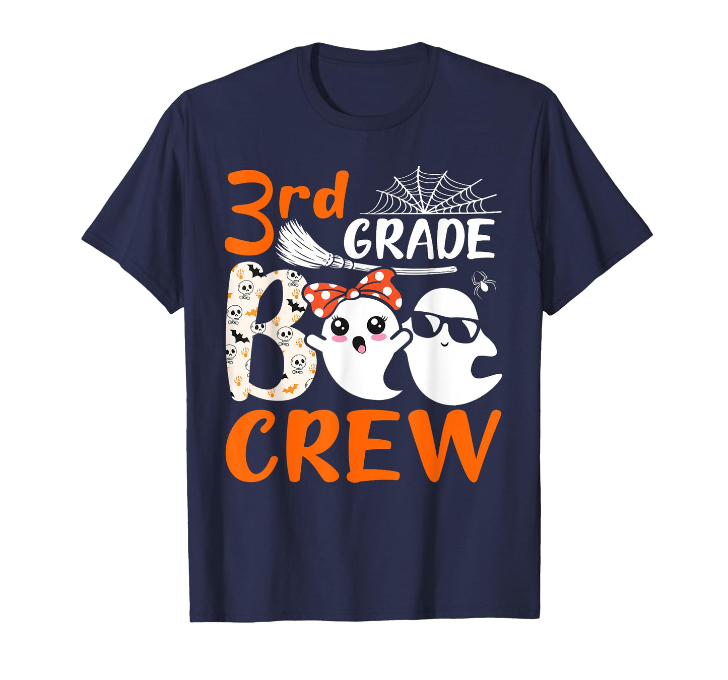 3rd Grade Boo Crew Teachers Students Ghost Halloween T-Shirt for Men Women Kids