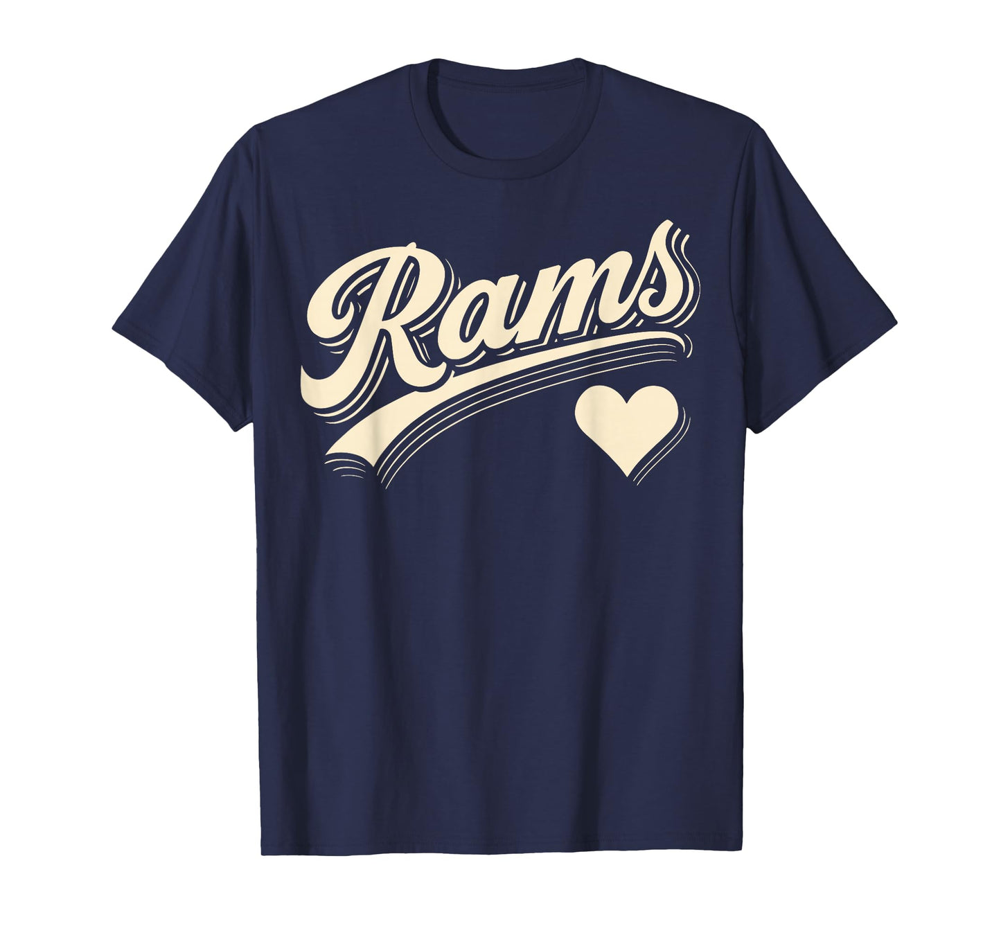 Vintage Rams Heart Lover for Men Women Kid Boy Girl T-Shirt