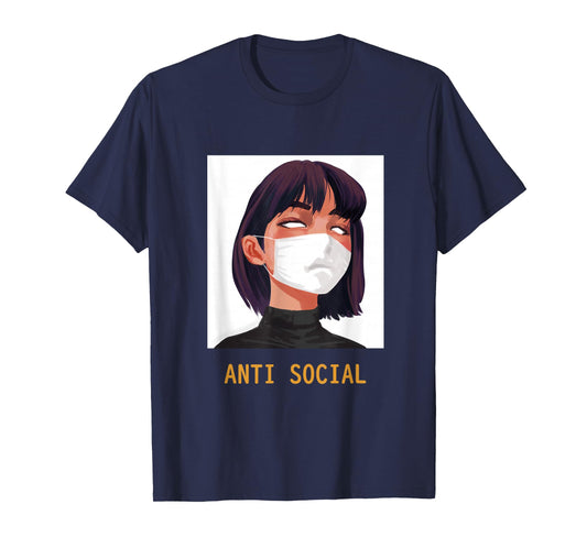 Antisocial Shirt Vaporwave Aesthetic Japanese Emo Anime Girl T-Shirt