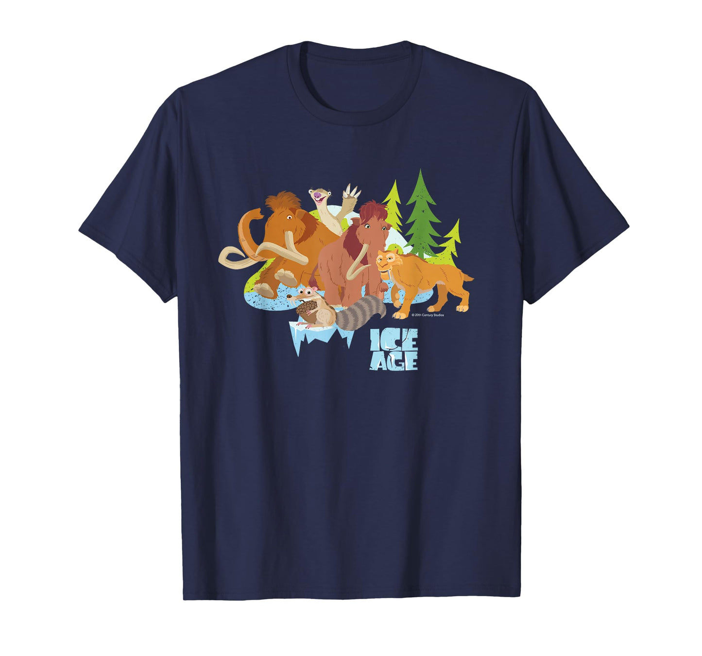 20th Century Fox Ice Age 20th Anniversary Exclusive Unisex-Adults T-Shirt, Black, Short Sleeve, Small