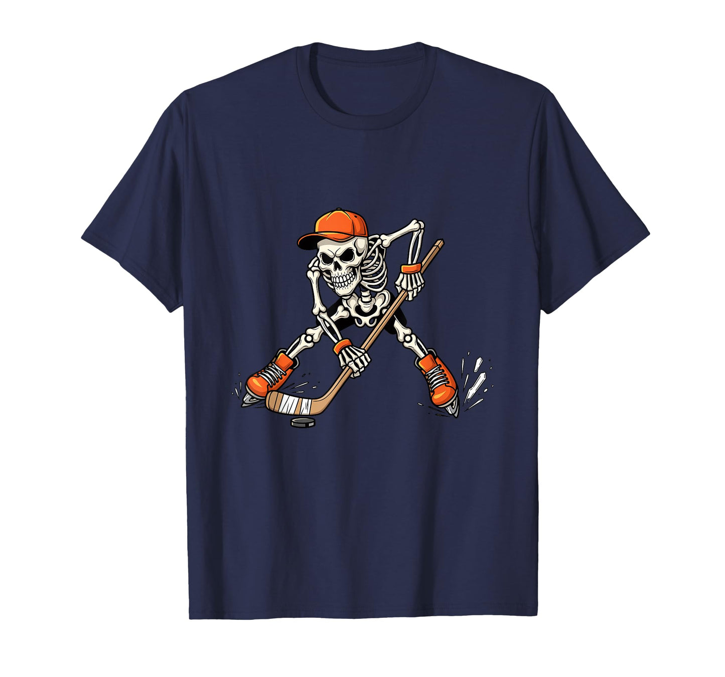Skeleton Ice Hockey Costume Funny Halloween for Boys T-Shirt