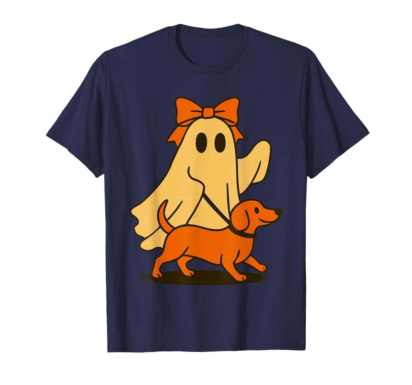 Coquette Bow Ghost Dog Halloween Dachshund Women T-Shirt