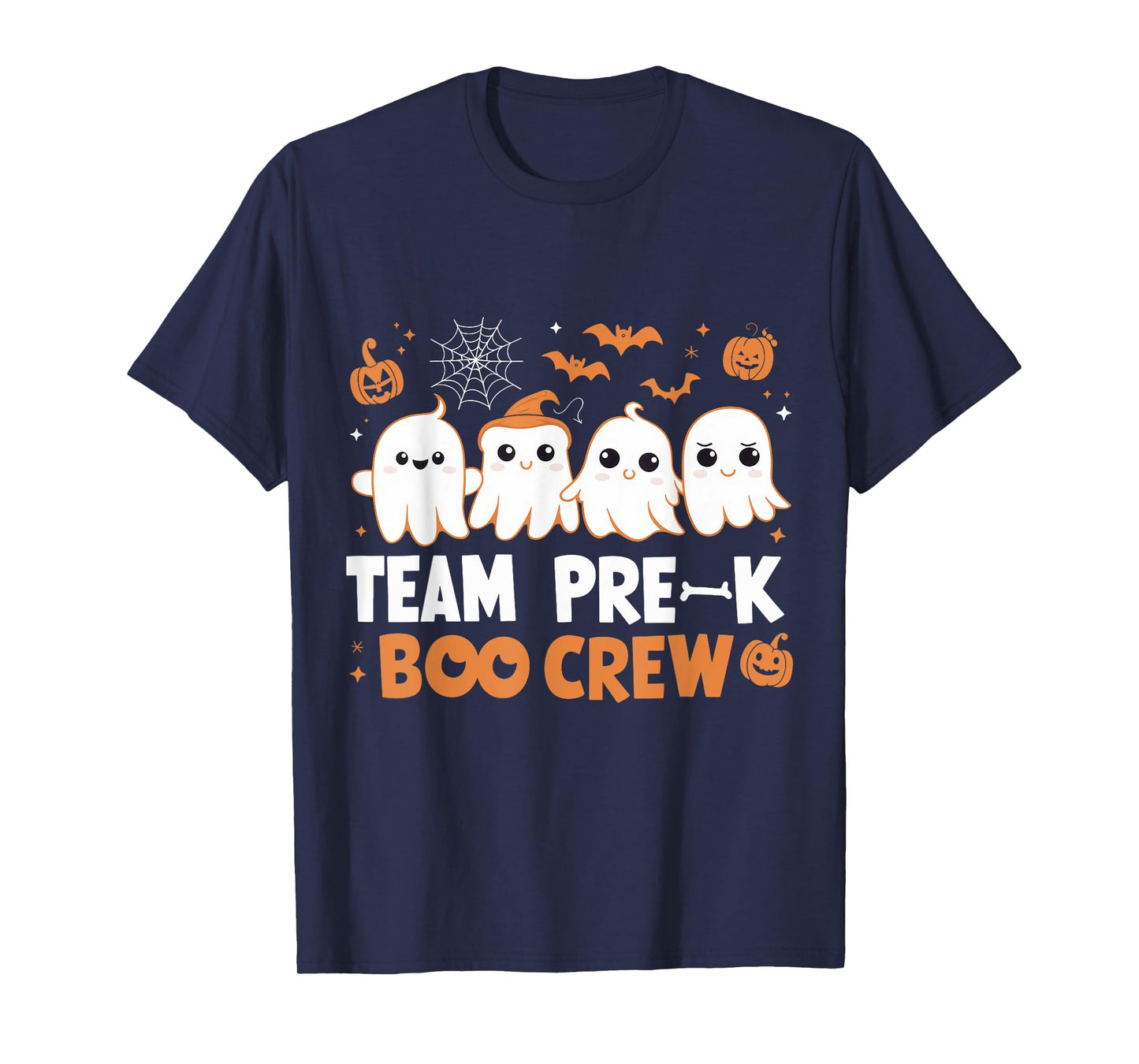 Cute Ghosts Pre-K Boo Crew Teachers Halloween Party Team T-Shirt for Men Women Kids