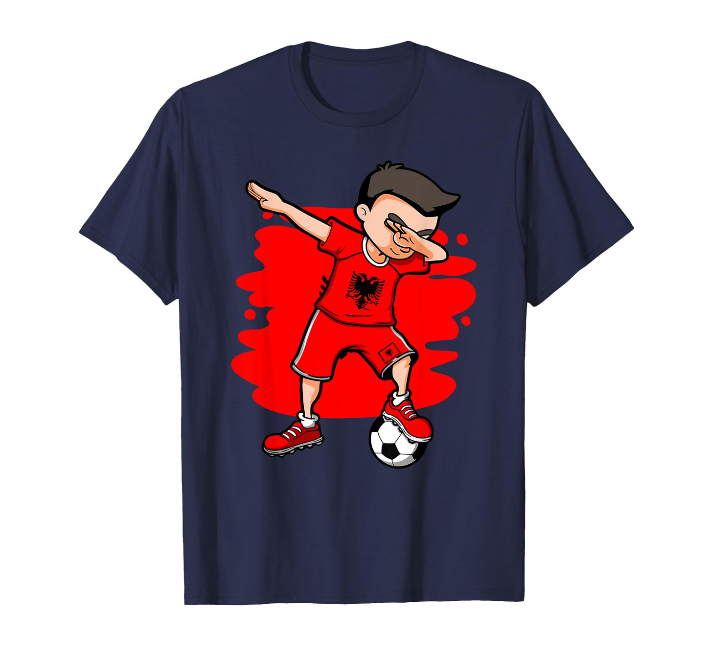 Dabbing Soccer Boy - Albania Jersey Albanian Football Fans T-Shirt