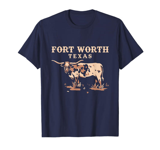 Vintage Bull Graphic Fort Worth Texas Souvenir T-Shirt