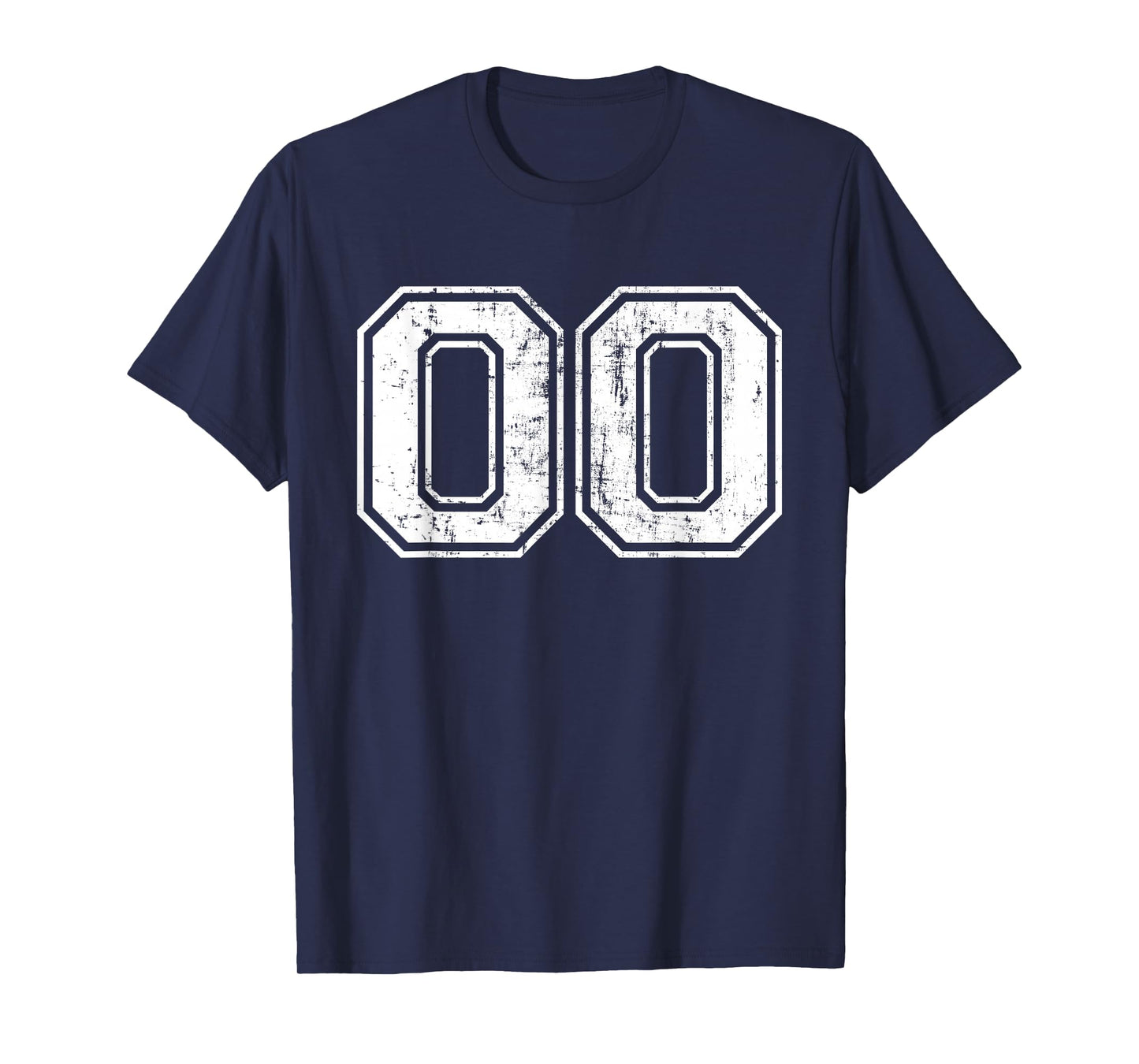 Number 00 Varsity Distressed Vintage Sports Team Practice T-Shirt