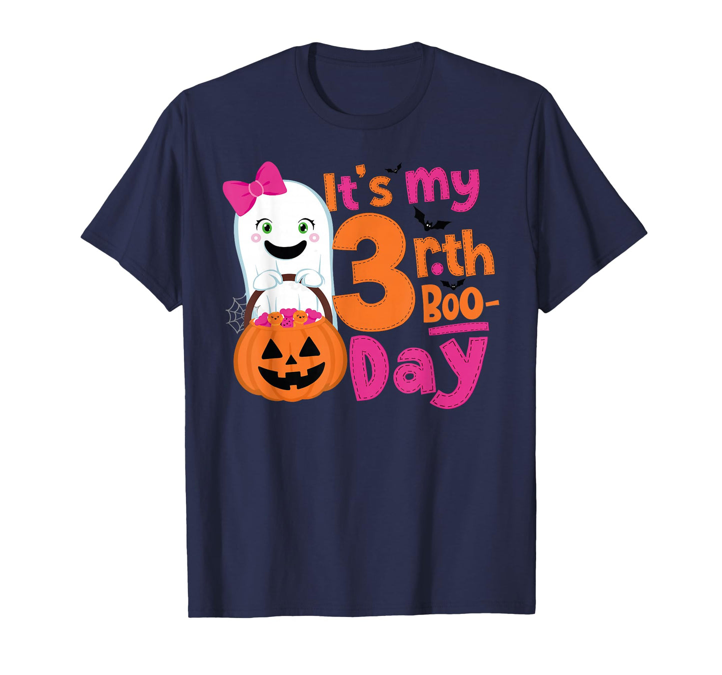 It's My 3rd Boo-Day Halloween 3 Year Old Ghost Birthday Girl T-Shirt