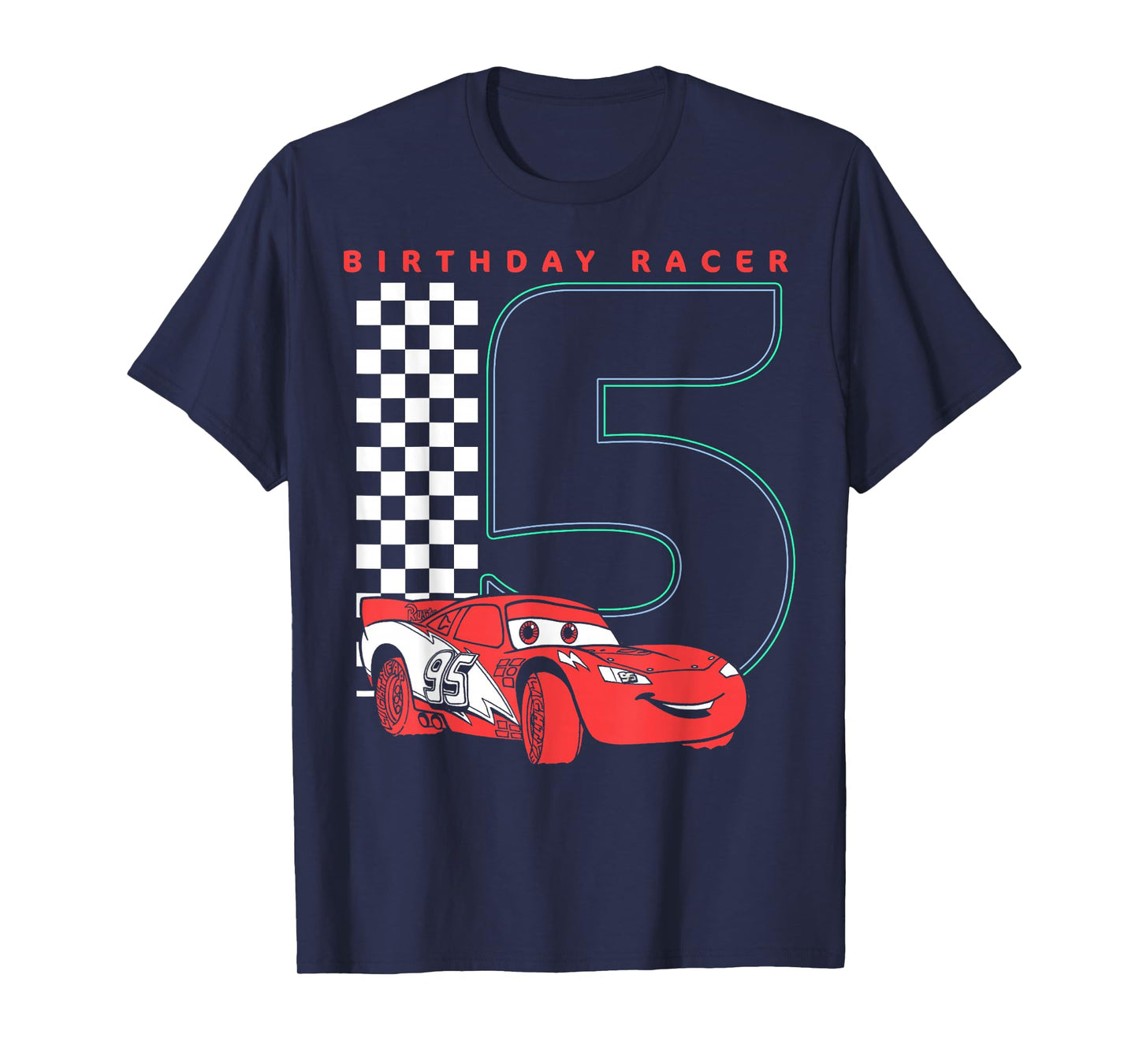 Disney Pixar Cars 5th Birthday Racer McQueen Graphic T-Shirt T-Shirt Small