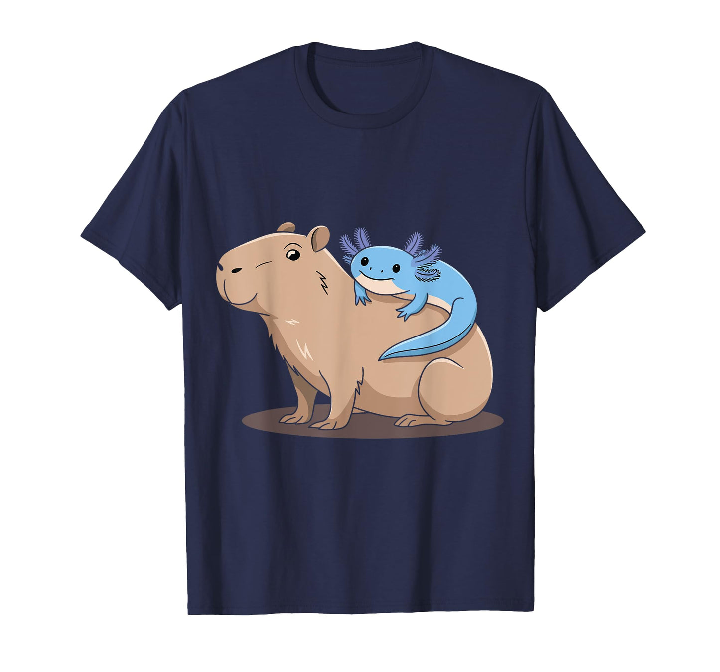 Cute Kawaii Axolotl Hugging Capybara Lover Animal Boys Kids T-Shirt