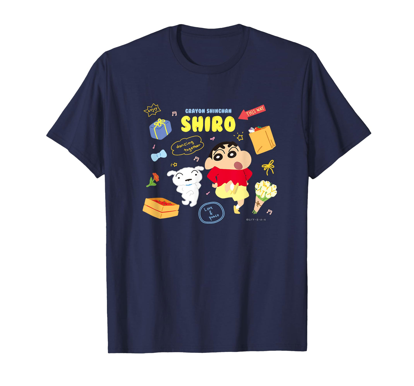 Crayon Shin-chan happy!Shiro Dance together T-Shirt