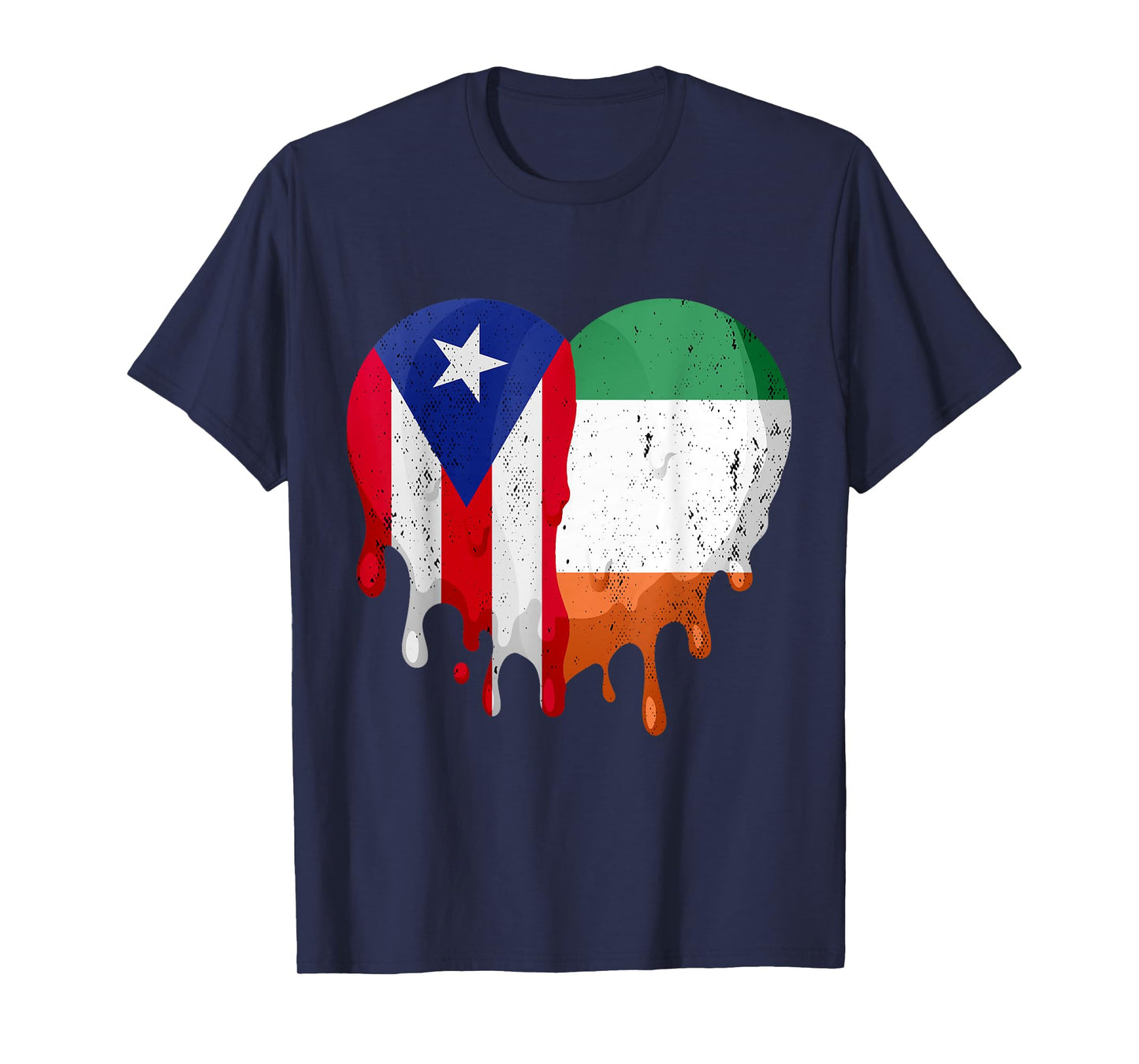 Puerto Rico Ireland Flag Heart Citizen Grown Patriot Country T-Shirt