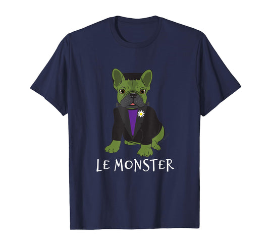 Le Monster Cute French Bulldog Halloween Men Women Kids T-Shirt