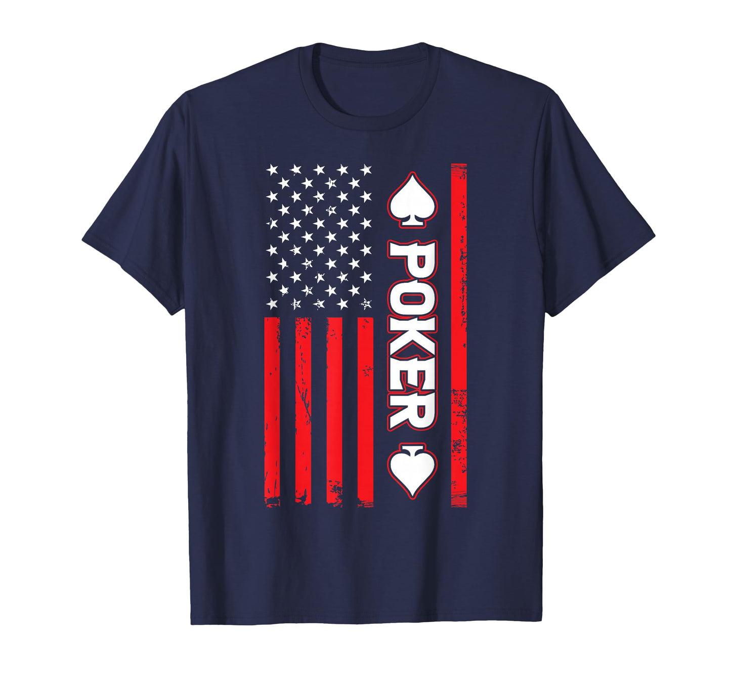 Poker USA United States American Flag Patriotic T-Shirt