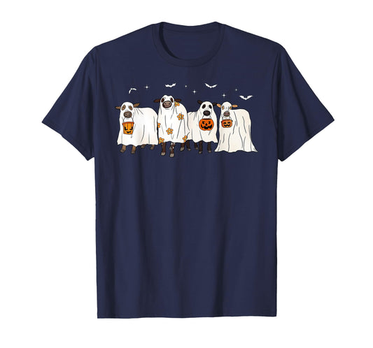 Halloween Ghost Cows Trick Or Treat T-Shirt