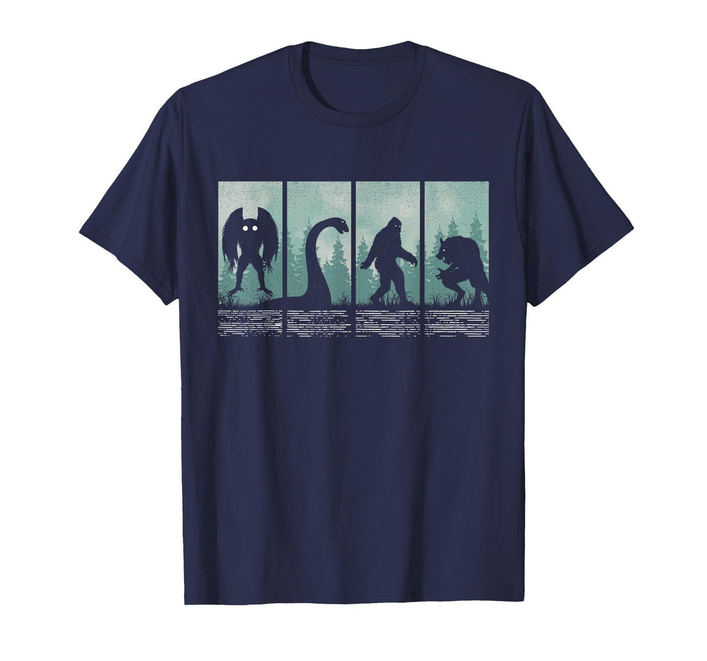 Bigfoot Loch Ness Monster Mothman and Dogman! Funny Cryptid T-Shirt