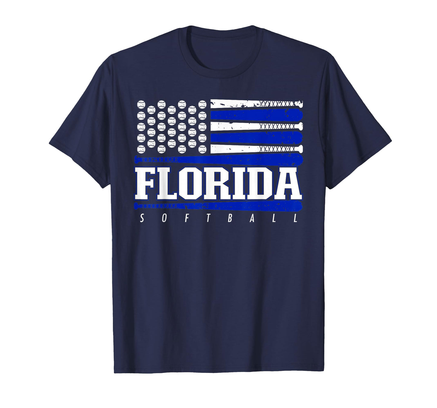 Florida Softball Vintage Mens Kids Team Retro Softball Fan T-Shirt