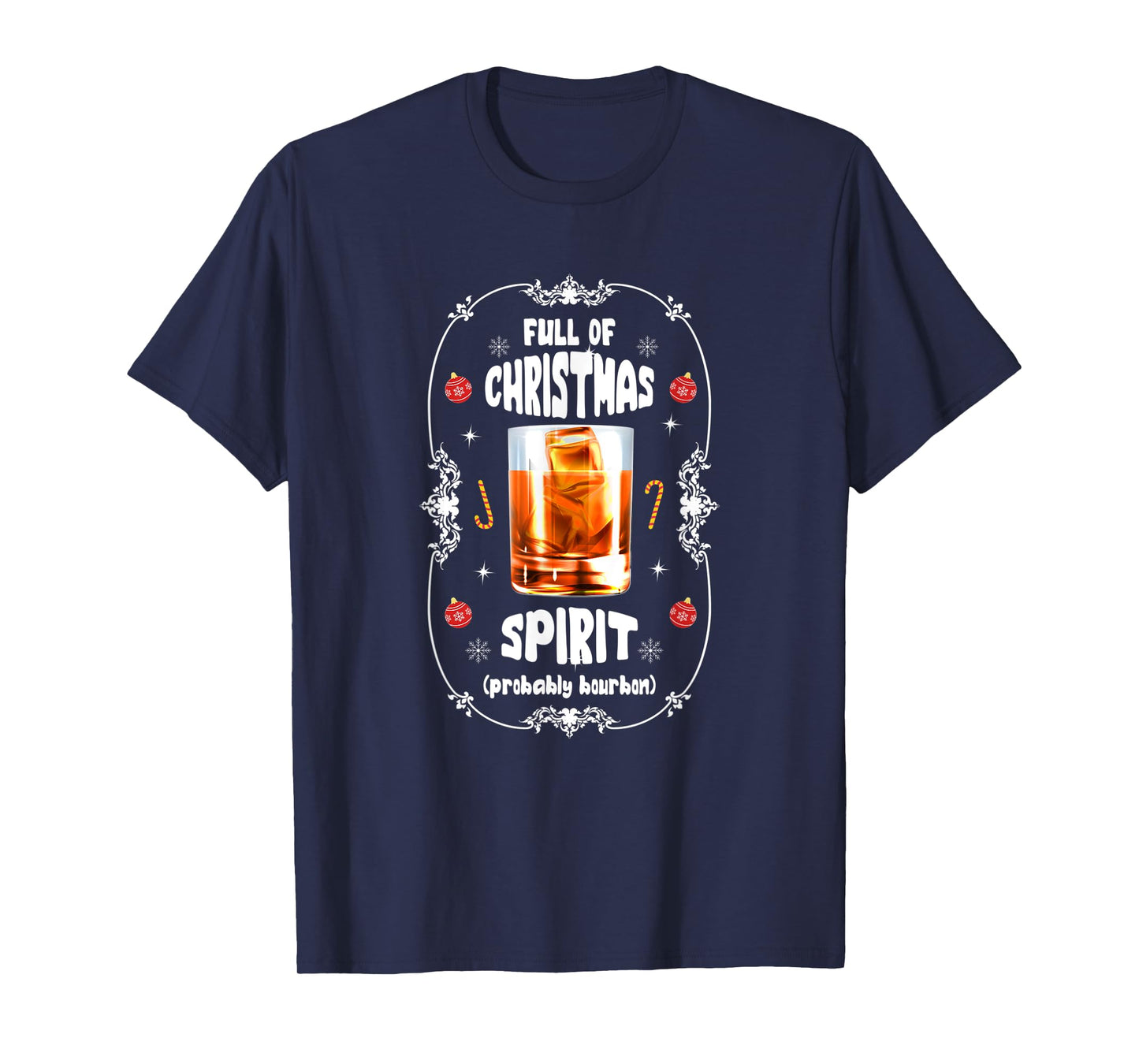 Christmas Fir Tree With Bourbon Ugly Xmas Bourbon T-Shirt