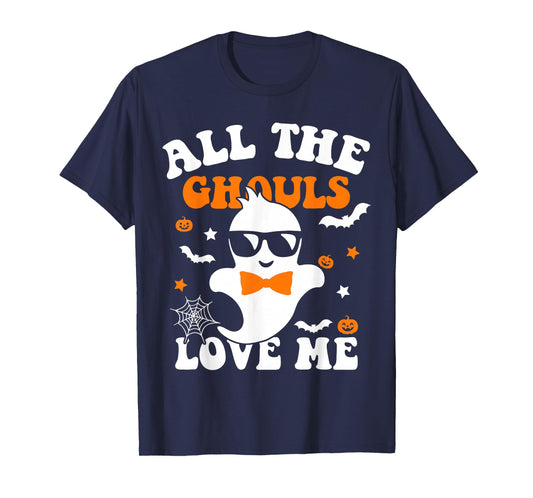 Halloween All The Ghouls Love Me Ghost Kids Boys Halloween T-Shirt