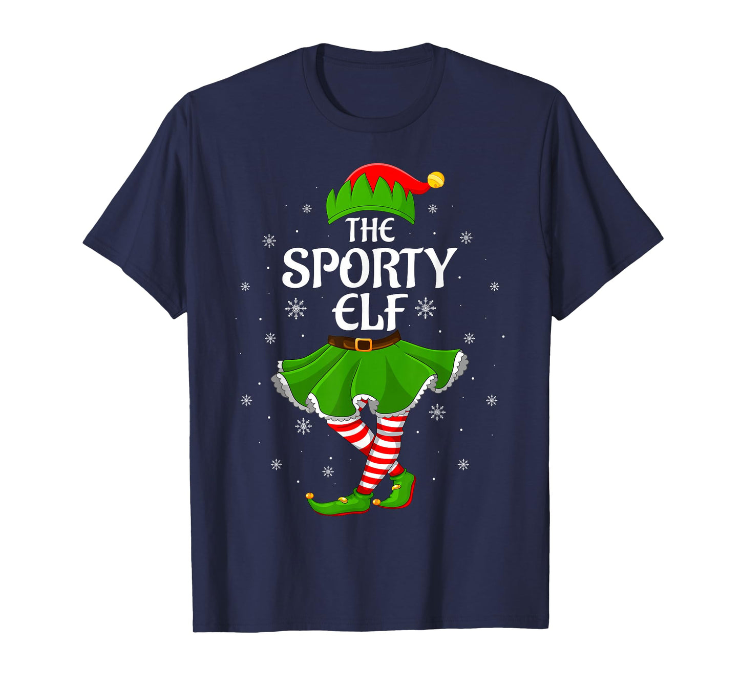 Sporty Elf Christmas Family Girls Women Elf Squad Xmas T-Shirt