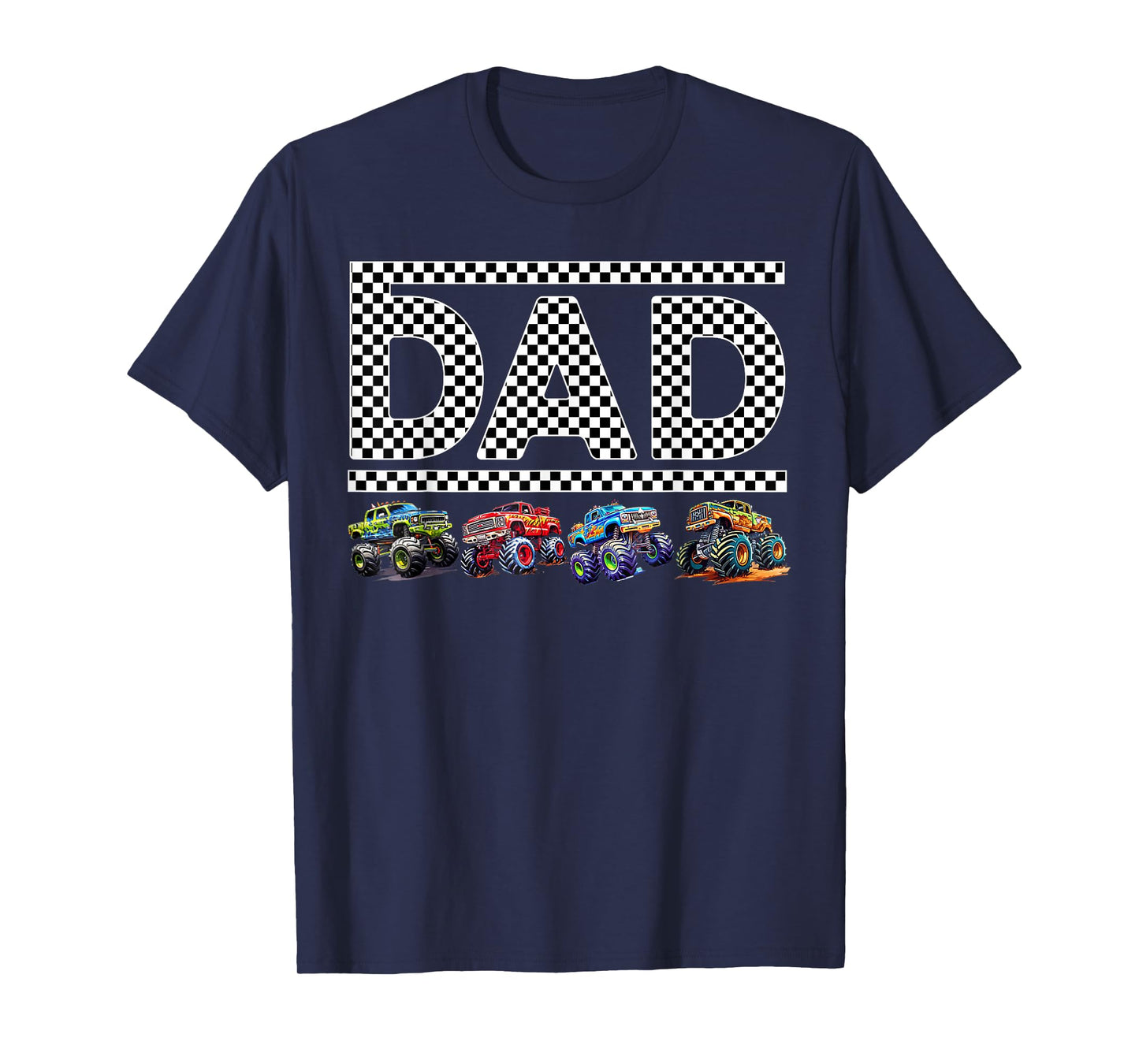 Dad Retro Monster Truck Family Crew Birthday Matching Family T-Shirt
