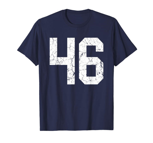 Distressed White Number 46 Jersey Player Uniform #46 T-Shirt