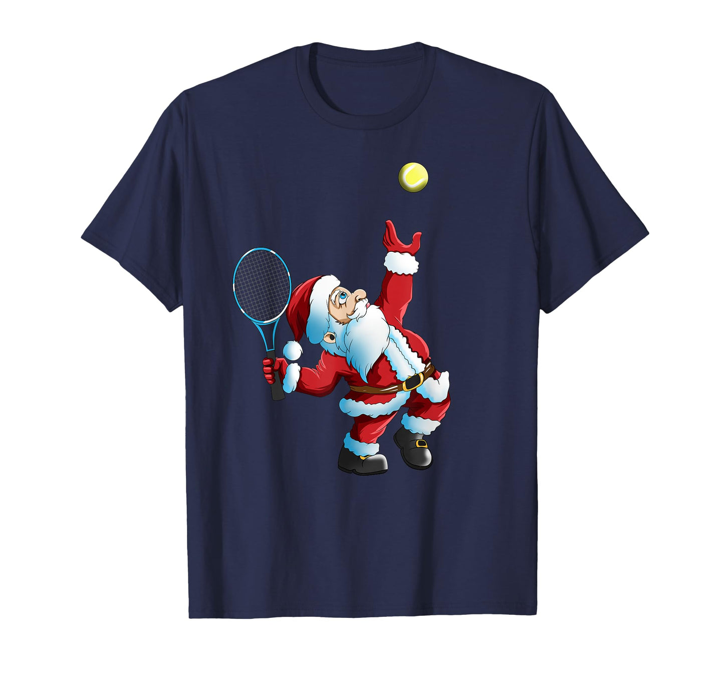 Christmas Santa Claus Tennis Game Tennis Racket T-Shirt