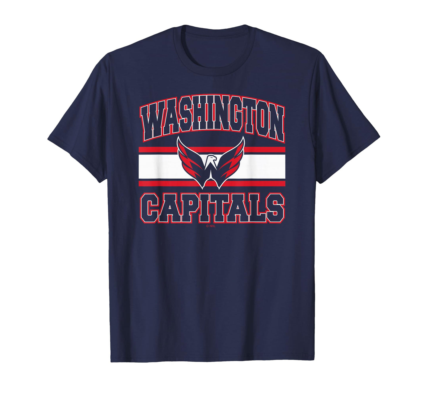 Washington Capitals Stripe Navy Officially Licensed T-Shirt