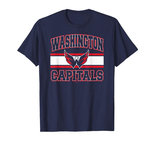 Washington Capitals Stripe Navy Officially Licensed T-Shirt