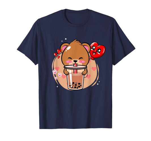 Anime Kawaii Boba Bear Bubble Tea Bear Boba Tea Bear Kuma T-Shirt