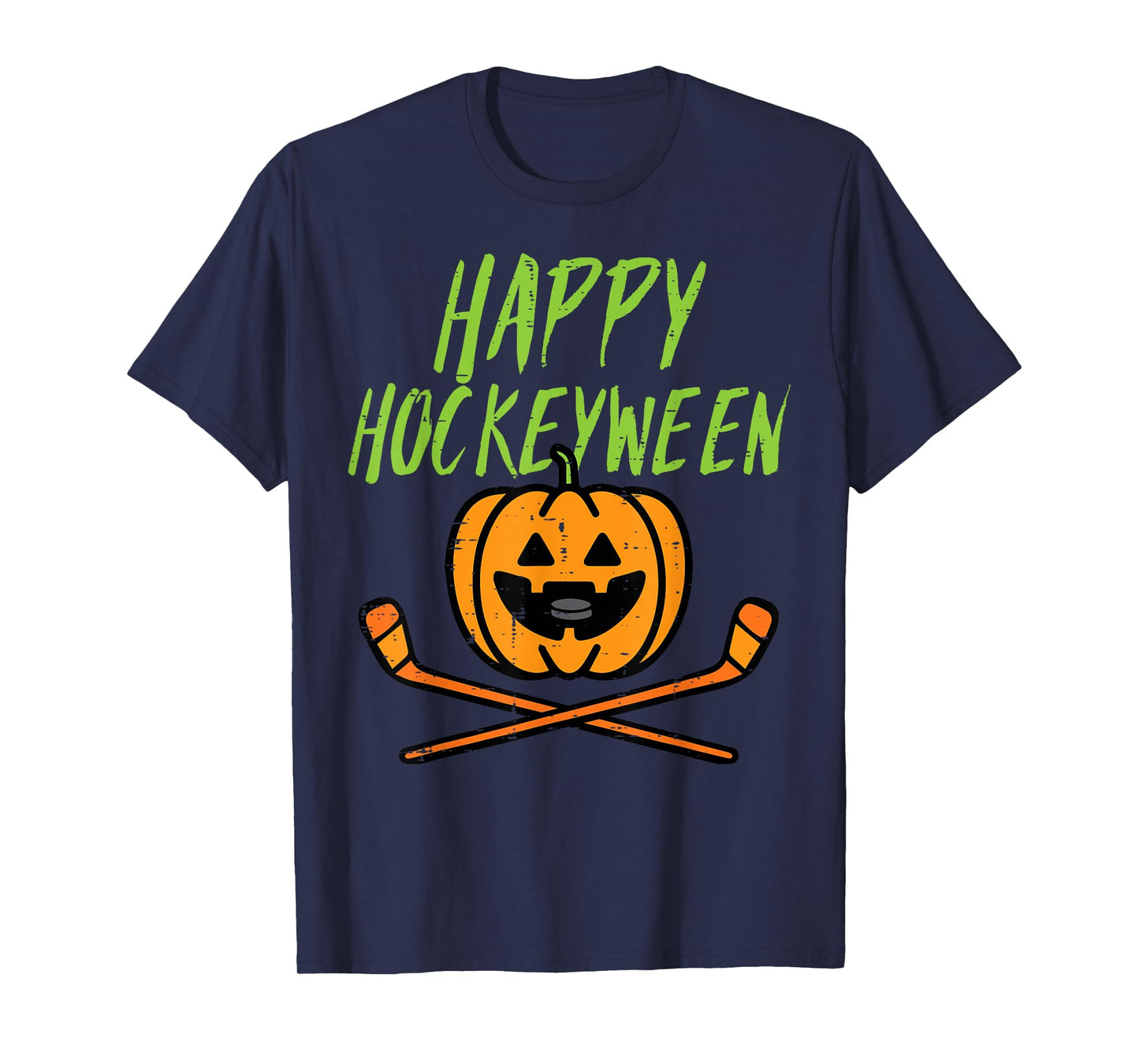 Happy Hockeyween Ice Hockey Halloween Costume Men Boys Kids T-Shirt