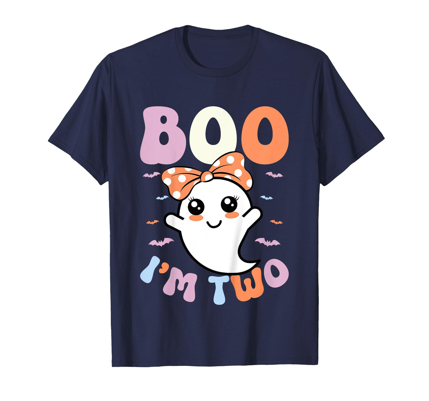 Kids Boo I'm Two Ghost 2nd Birthday Kids 2 Years Old Halloween T-Shirt