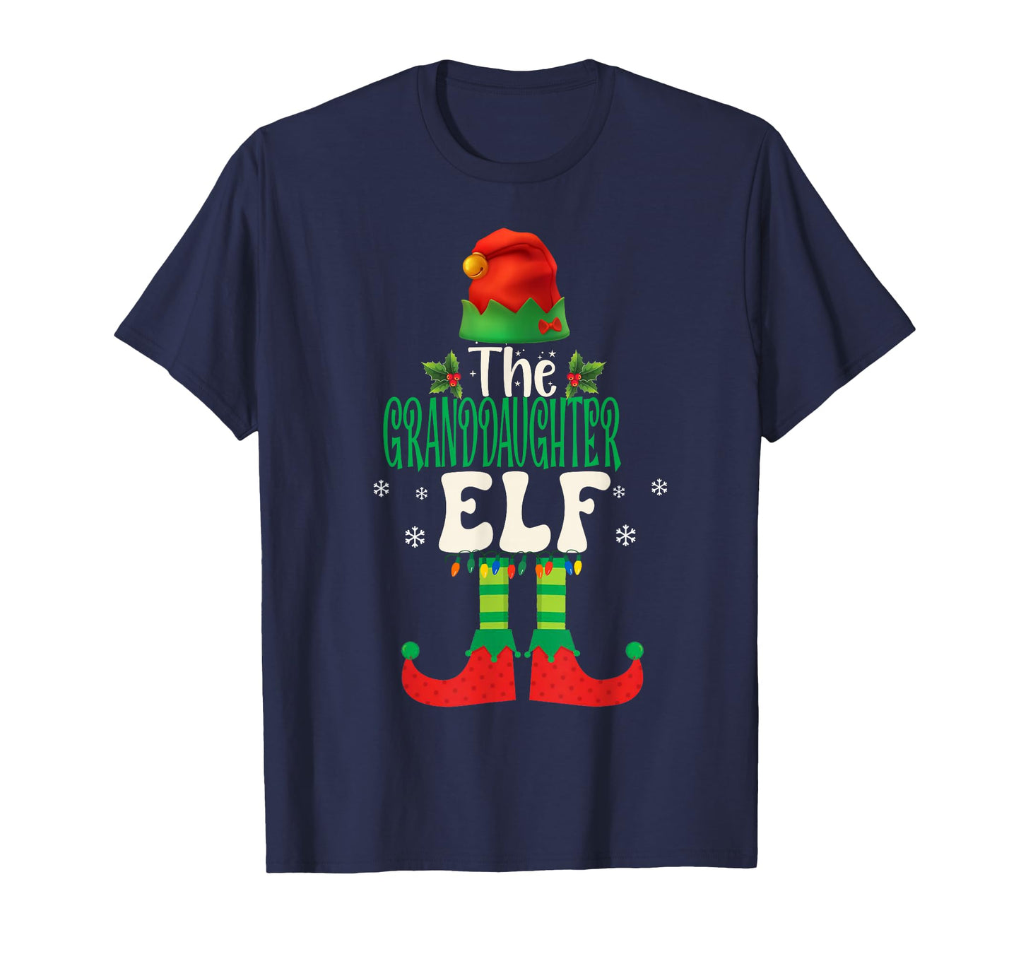 Funny The Granddaughter Elf Group Matching Family Christmas T-Shirt