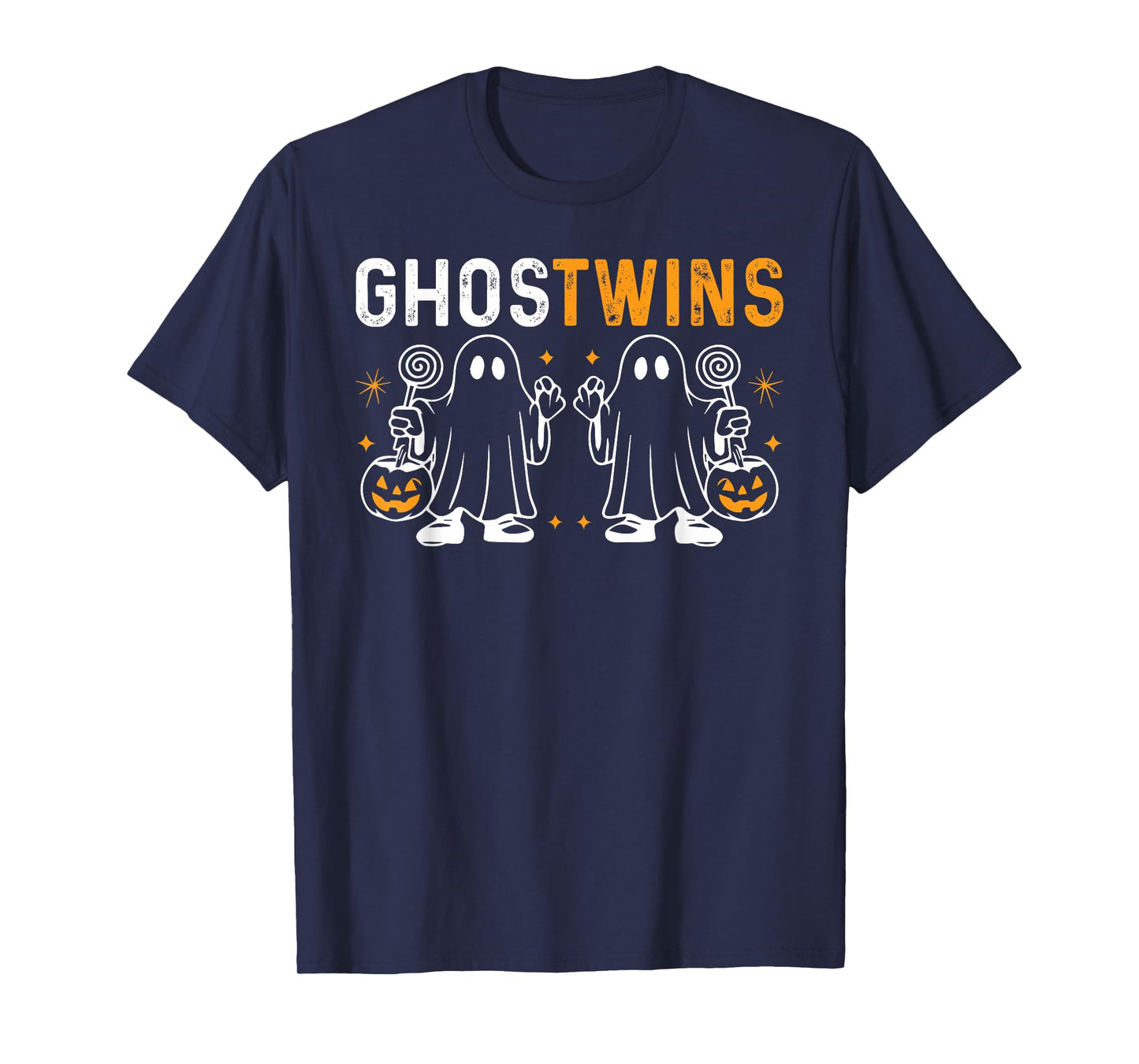Spirit Week Twin Day Halloween Ghost Twins Boys Girls Kids T-Shirt