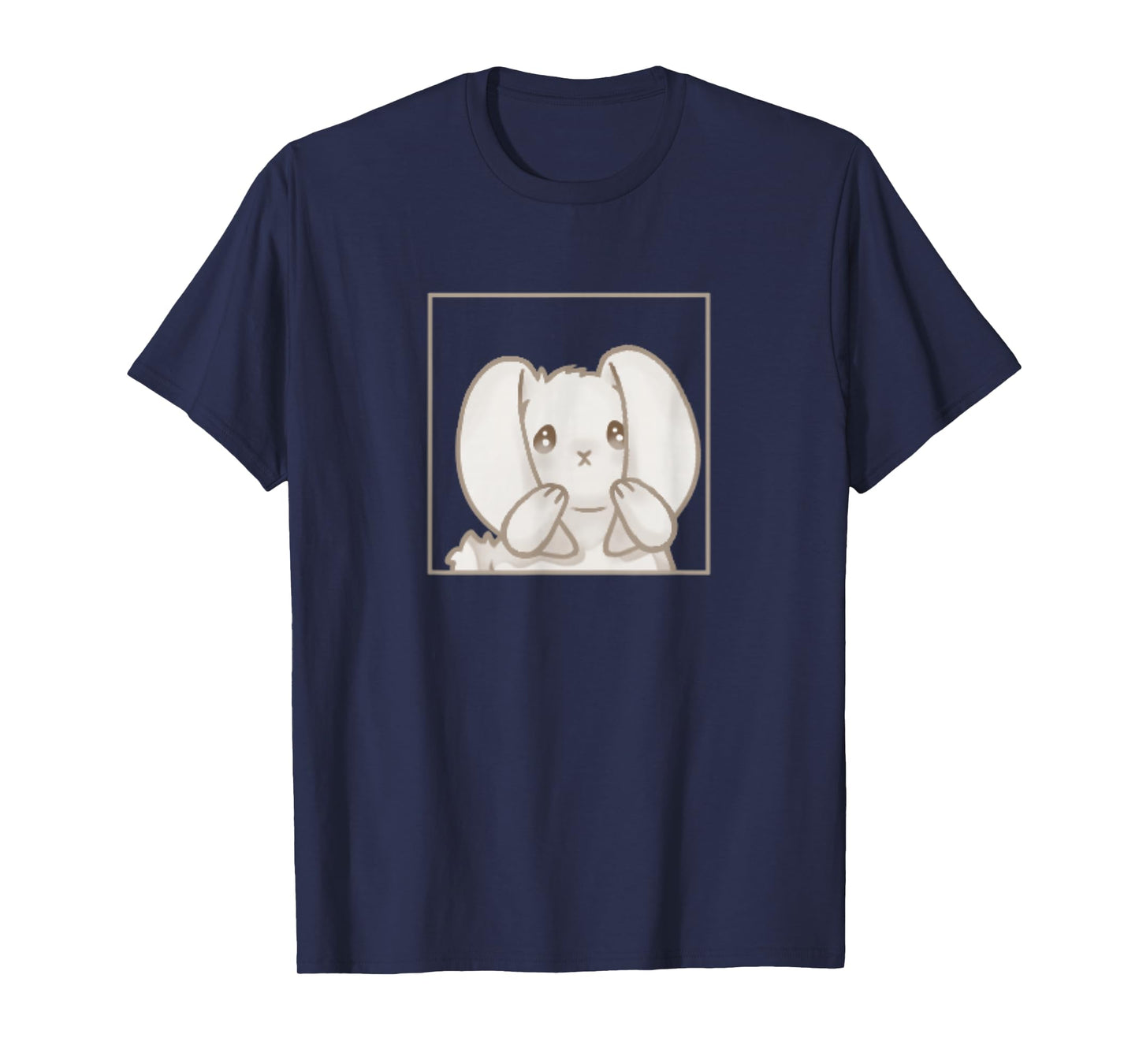 Cute Kawaii Coquette Cartoon Emote Sad Rabbit Bunny T-Shirt