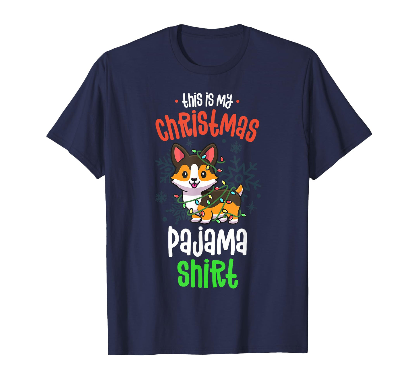 This Is My Christmas Pyjama Shirt Tricolour Corgi Pjs Xmas T-Shirt