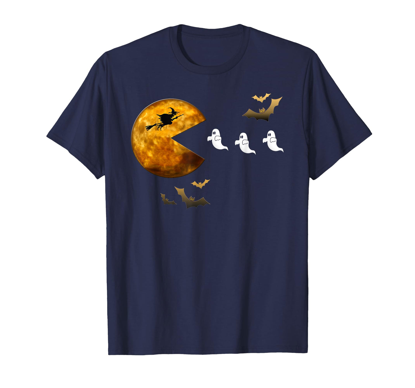 Fun Halloween Full Moon Eating Ghosts - Halloween T-Shirt