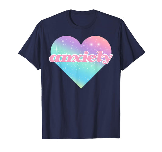 Kawaii Pastel Goth Anxiety Space Heart T-Shirt