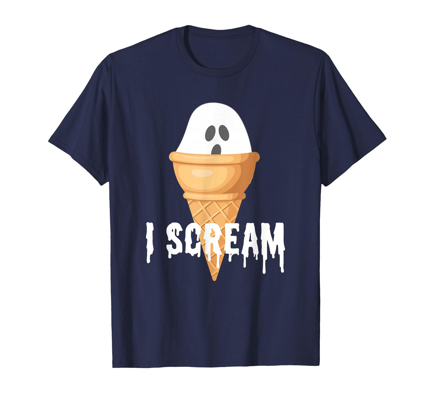 Ice Cream Halloween Costume Funny I Scream Ghost Pun T-Shirt