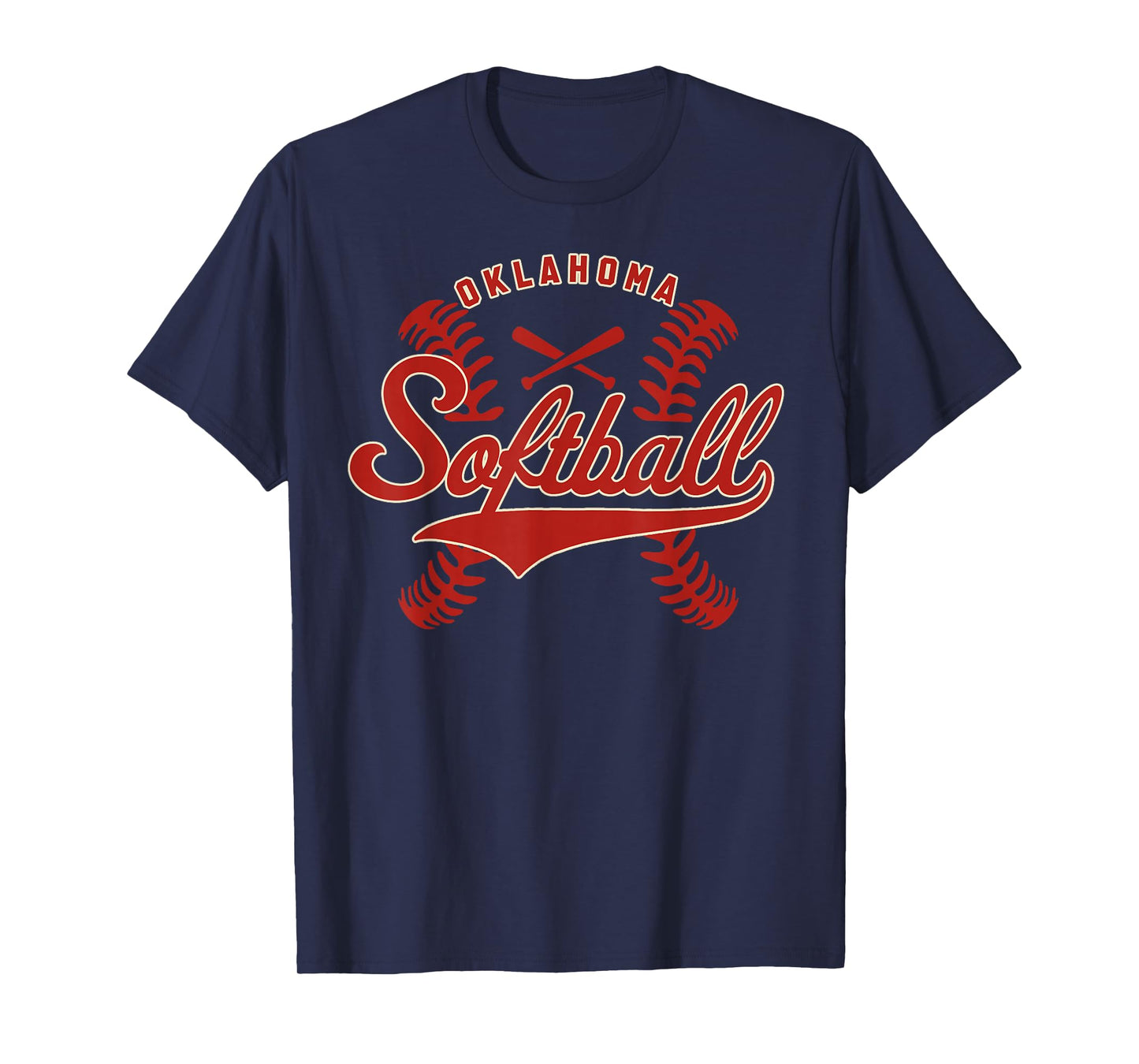 Oklahoma Softball Vintage Mens Kids Team Retro Softball Fan T-Shirt