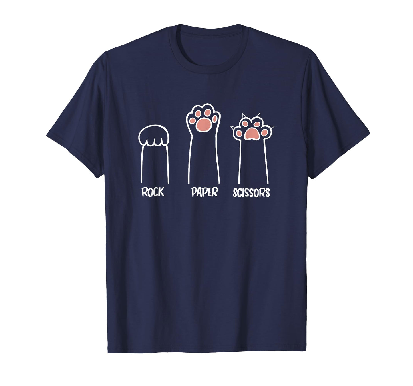 Rock Paper Scissors Game Cute Cat Kitty Paws T-Shirt