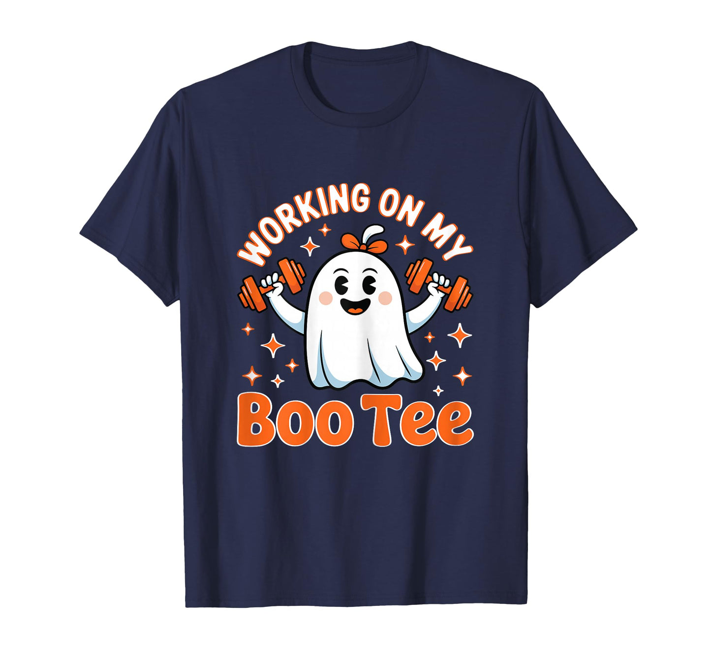 Working on My Boo Tee Funny Gym Halloween Workout for Women T-Shirt