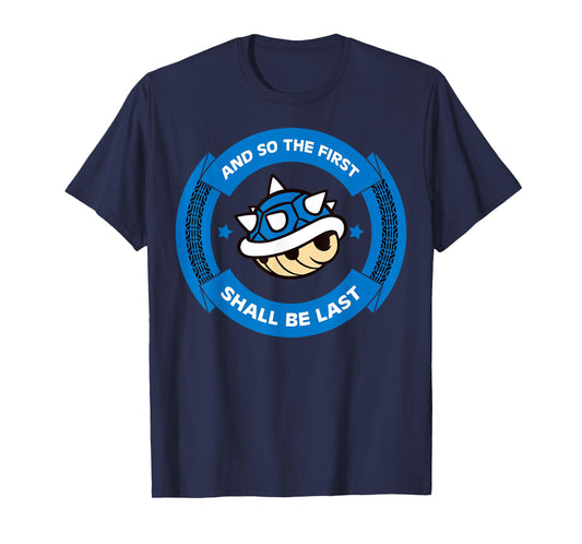 Nintendo Mario Kart Blue Shell Circle Text T-Shirt