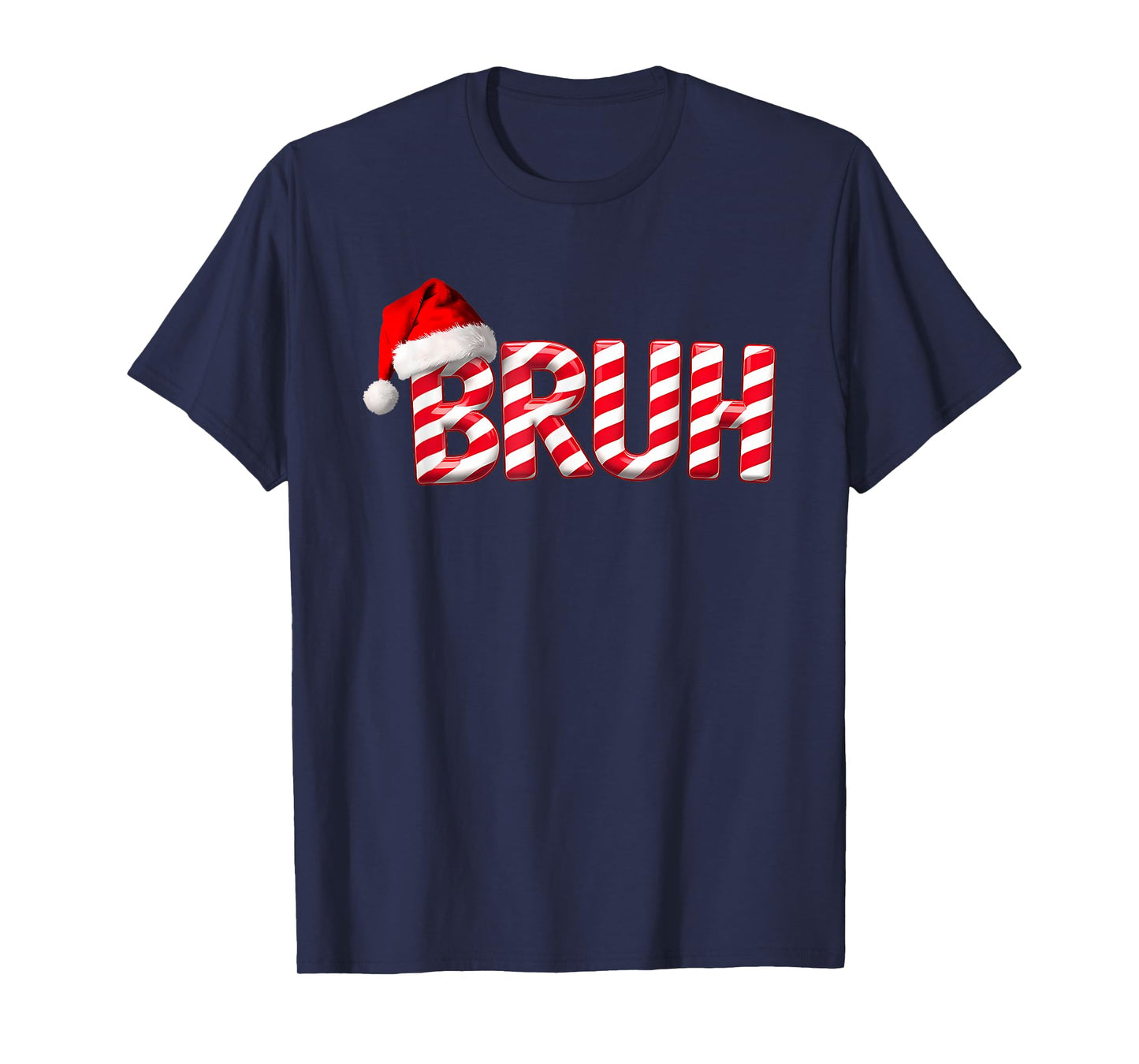 Bruh Christmas Candy Cane for Teen Boys Funny Xmas Bruh T-Shirt