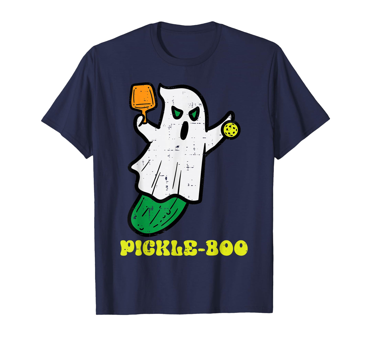 Halloween Pickleball Pickle Boo Ghost Costume Men Women Kids T-Shirt