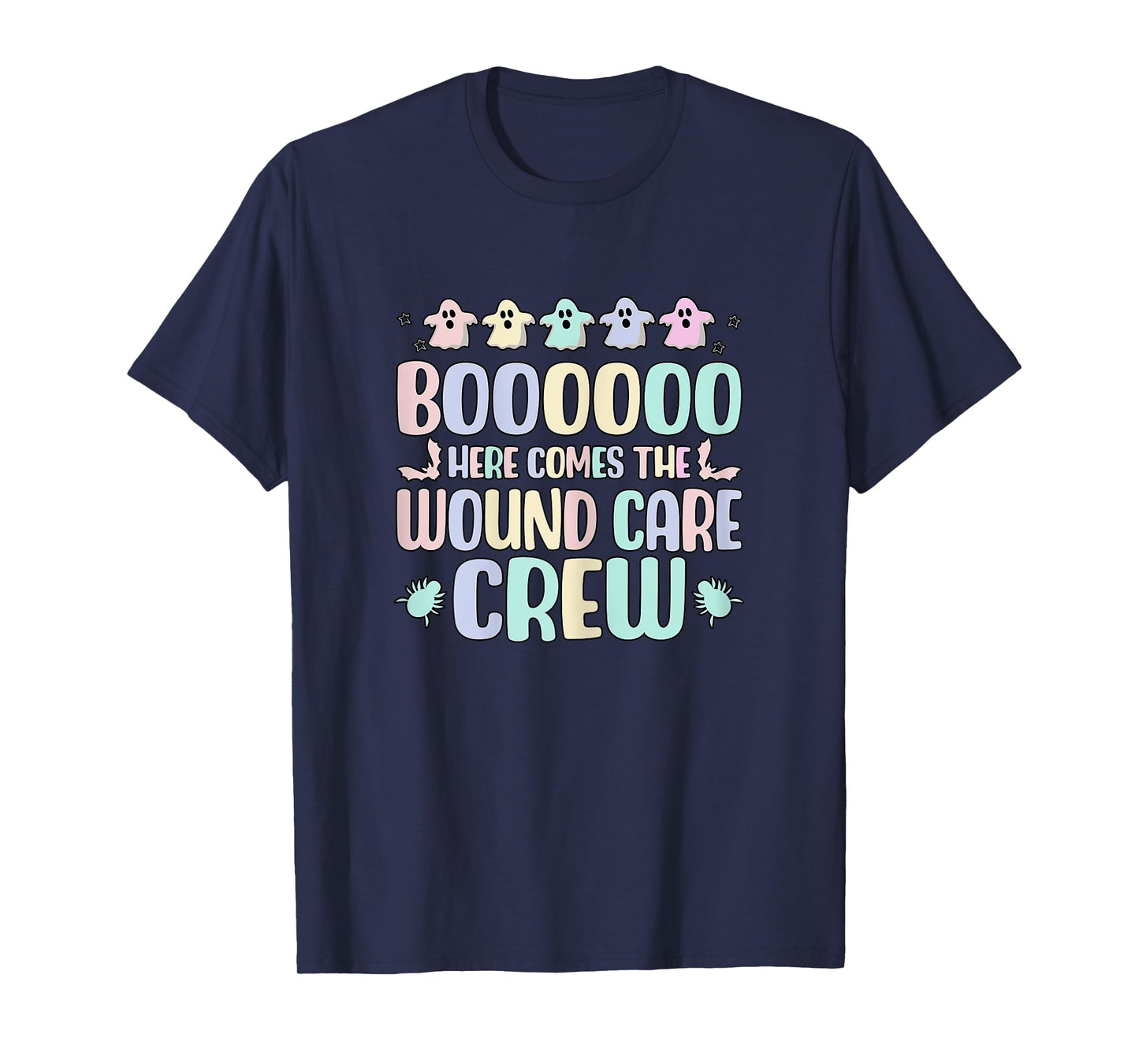 Wound Care Crew, Women Wound Nurse Halloween Ghost T-Shirt