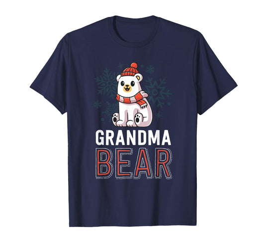 Grandma Bear Family Christmas Shirt Polar Bear Holiday Xmas T-Shirt